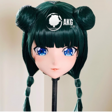 (AL113)Customize Character! Female/Girl Resin Full/Half Head With Lock Anime Cosplay Japanese Animego Kigurumi Mask