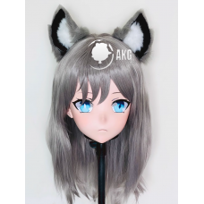 (AL81)Customize Character! Female/Girl Resin Full/Half Head With Lock Anime Cosplay Japanese Animego Kigurumi Mask