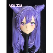 (AL020) Customize Character Keqing Female/Girl Resin Half/ Full Head With Lock Cosplay Japanese Anime Game Role Kigurumi Mask