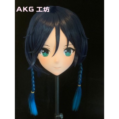 (AL021) Customize Character Female/Girl Resin Half/ Full Head With Lock Cosplay Japanese Anime Game Role Kigurumi Mask