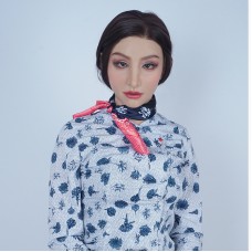 (M12)Realistic Human face Crossdress Silicone Full Head Female Face Kigurumi Cosplay DMS Mask Hathaway Crossdresser Drag Queen