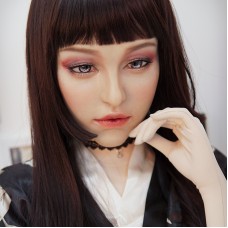 (M10A)Silicone Soft Realistic Transgender Female Full Face Kigurumi Crossdress Doll Mask 'Aglaia' Special Makeup Version