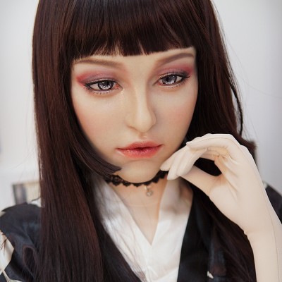 (M10A)Silicone Soft Realistic Transgender Female Full Face Kigurumi Crossdress Doll Mask 'Aglaia' Special Makeup Version