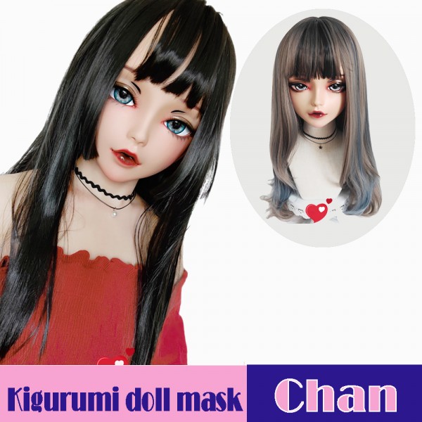 Overholdelse af halskæde momentum Chan)Crossdress Sweet Girl Resin Half Head Female Kigurumi Mask With BJD  Eyes Cosplay Anime Doll