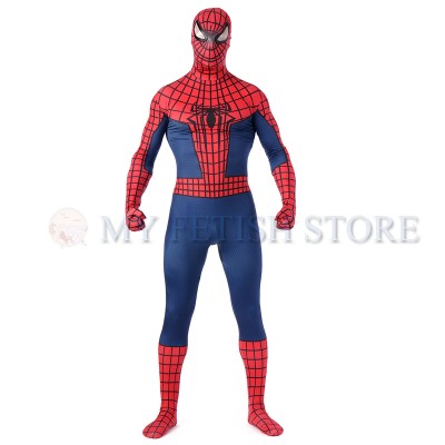 Full Body Blue and Red Spider-man Lycra Spandex Bodysuit Cosplay Zentai  Suit Halloween Fancy Dress Costume 