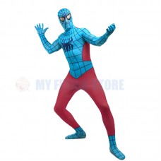 a2 Full Body  blue and red  Spider-man Lycra Spandex Bodysuit Cosplay Zentai  Suit Halloween Fancy Dress Costume 