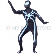 Full Body black and white Spider-man Lycra Spandex Bodysuit Cosplay Zentai  Suit Halloween Fancy Dress Costume 
