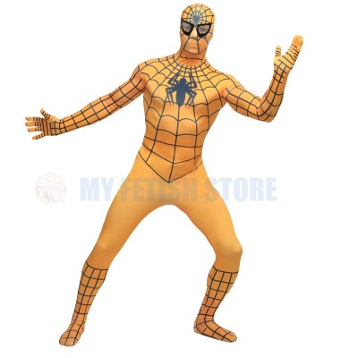  Full Body Orange Spider-man Lycra Spandex Bodysuit Cosplay Zentai  Suit Halloween Fancy Dress Costume 