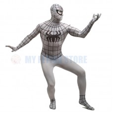 Full Body  gray Spider-man Lycra Spandex Bodysuit Cosplay Zentai  Suit Halloween Fancy Dress Costume 