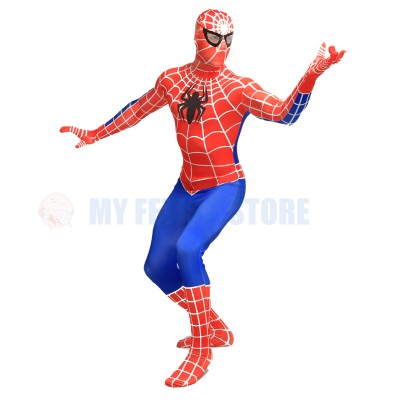 a1Full Body red and blue  Spider-man Lycra Spandex Bodysuit Cosplay Zentai  Suit Halloween Fancy Dress Costume 