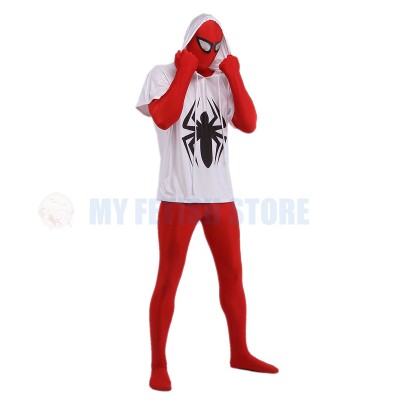 b1Full Body red Spider-man Lycra Spandex Bodysuit Cosplay Zentai  Suit Halloween Fancy Dress Costume 