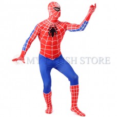 Full Body red and blue Spider-man Lycra Spandex Bodysuit Cosplay Zentai  Suit Halloween Fancy Dress Costume 
