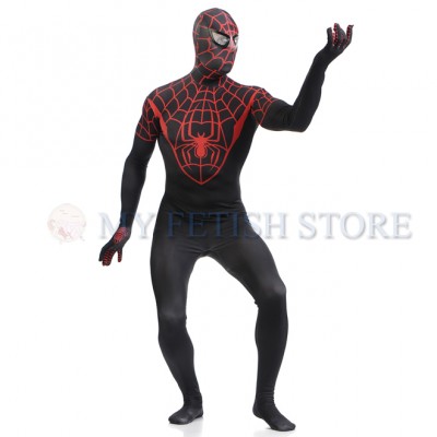 Full Body black and red Spider-man Lycra Spandex Bodysuit Cosplay Zentai  Suit Halloween Fancy Dress Costume 