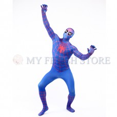 a1Full Body  blue and red Spider-man Lycra Spandex Bodysuit Cosplay Zentai  Suit Halloween Fancy Dress Costume 