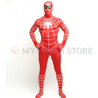 a1Full Body  red Spider-man Lycra Spandex Bodysuit Cosplay Zentai  Suit Halloween Fancy Dress Costume 