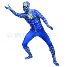 a2 Full Body  blue Spider-man Lycra Spandex Bodysuit Cosplay Zentai  Suit Halloween Fancy Dress Costume 