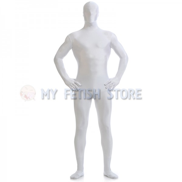 Full Body White Lycra Spandex Bodysuit Solid Color Zentai suit Halloween  Fancy Dress Costume