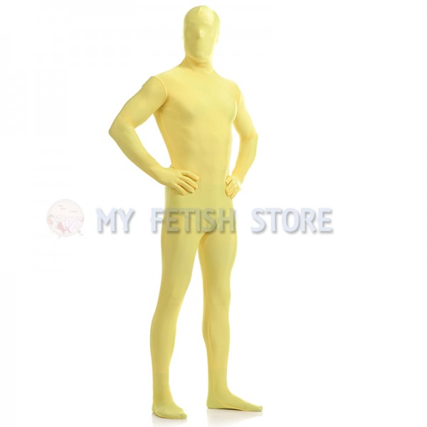 Full Body yellow Lycra Spandex Bodysuit Solid Color Zentai suit