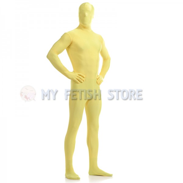 Full Body yellow Lycra Spandex Bodysuit Solid Color Zentai suit Halloween  Fancy Dress Costume