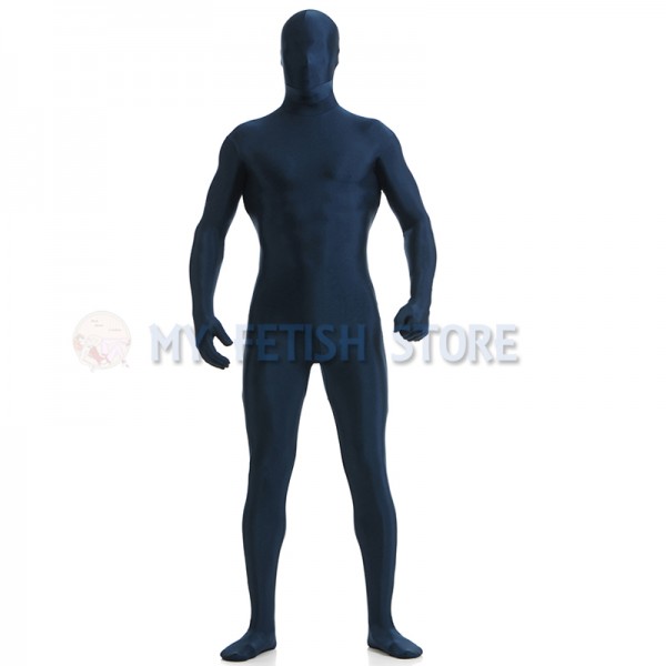 Full Body navy blue Lycra Spandex Bodysuit Solid Color Zentai suit ...